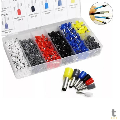 Kit de Terminais Ilhos 1900Pcs BomVink Tubulares Eletrica 0.5mm até 0.6mm - BOM-5521 Truedata