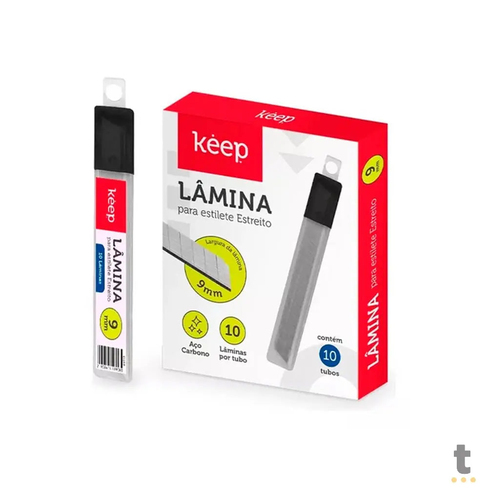 Lâmina para Estilete Estreito Keep 9mm Tubo com 10 Peças - EI168 Truedata