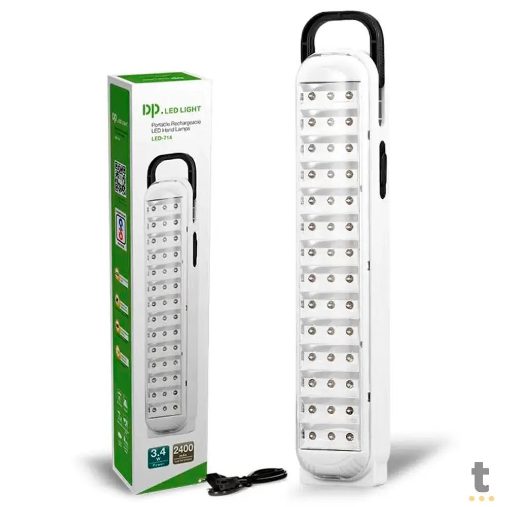 Lampada de Iluminação De Emergência DP Led Light Recarregável 3.4W 2400 Mah- LED-714 Truedata