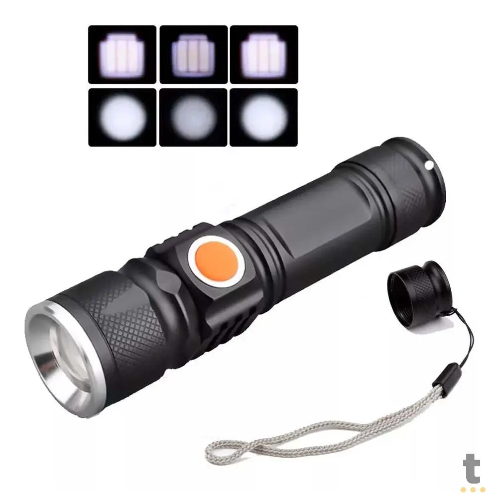 Lanterna Led Recarregável 800Mah Usb Flashlight Lelong - LE-8310 Truedata