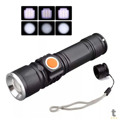 Lanterna Led Recarregável 800Mah Usb Flashlight Lelong - LE-8310