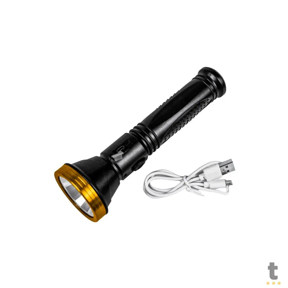 Lanterna Recarregável Alto Brilho Led USB Leon-583 Truedata