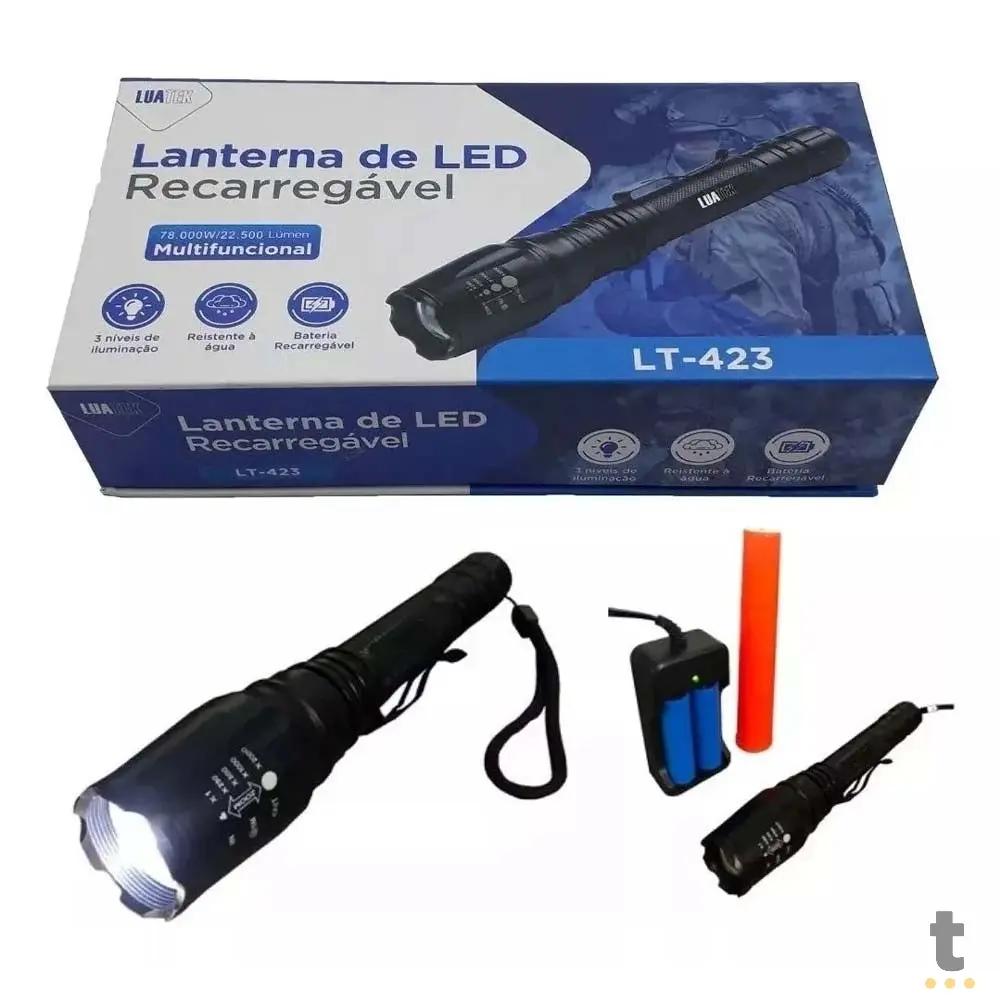 Lanterna Recarregável Led USB 22500 Lumens 3 Niveis - LT-423 Truedata
