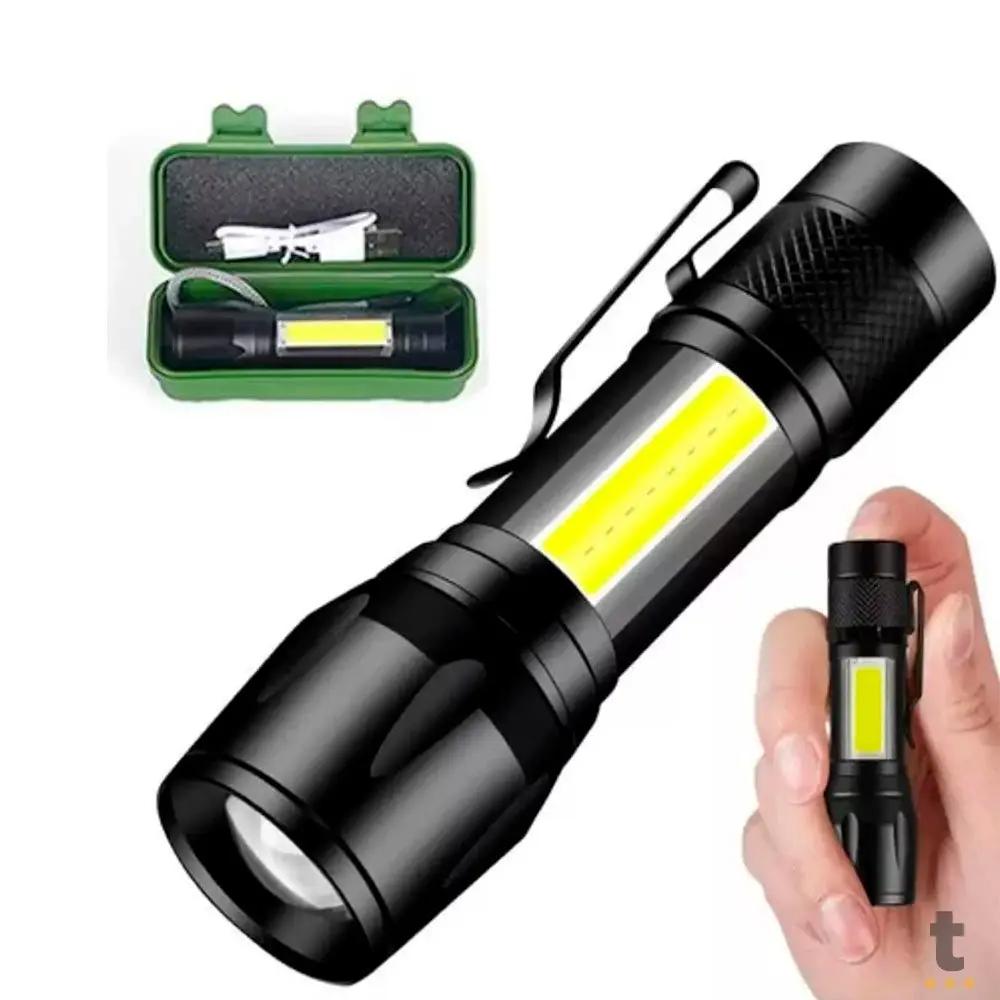 Lanterna Recarregável Led USB Leon 5W + 3COB - LA112 Truedata