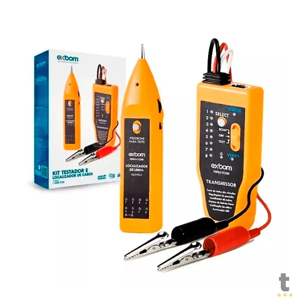 Localizador Rastreador Detector de Linha e Cabos Rj11 Rj45 Exbom FEPRO -TC300 Truedata