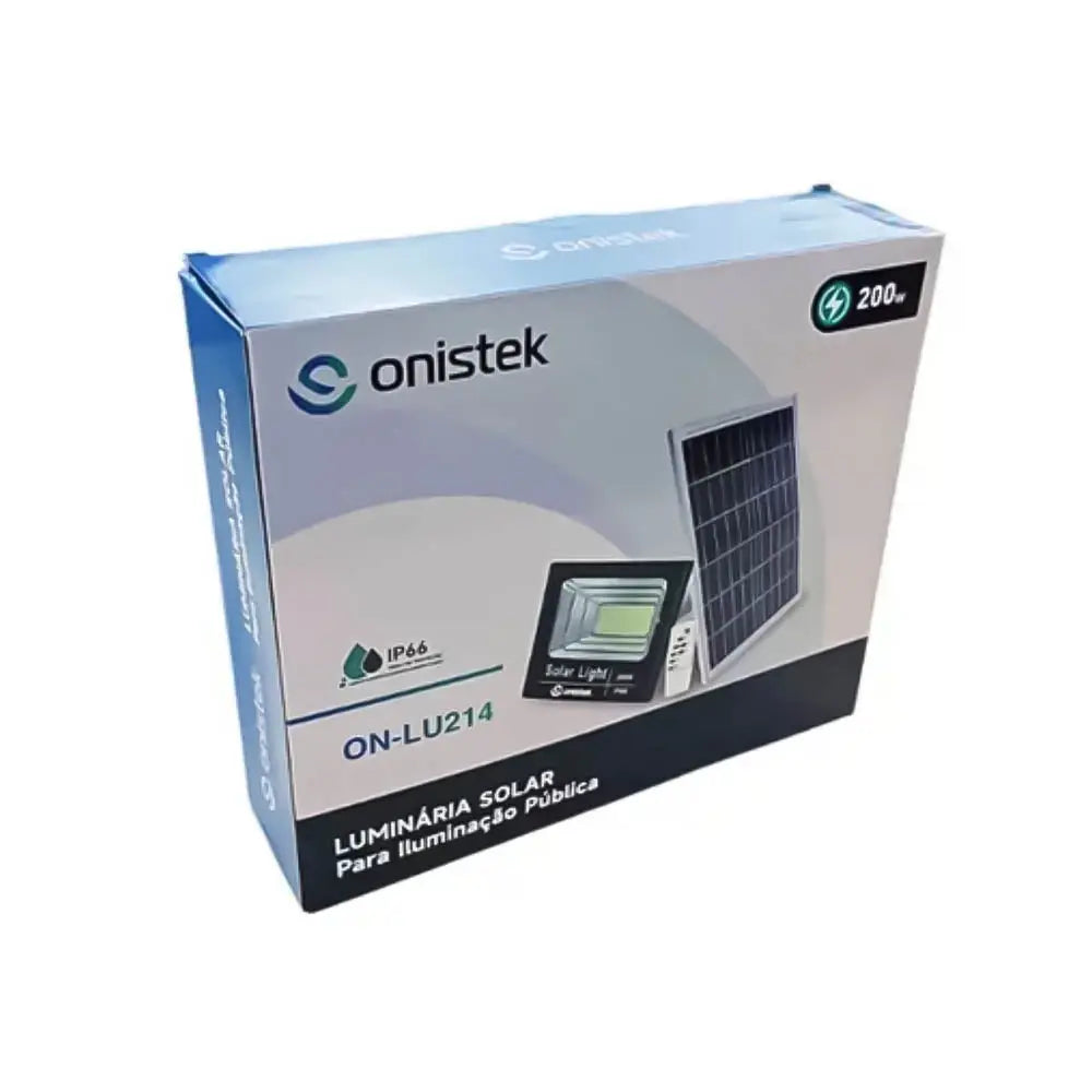 Luminária Led C/ Painel de Carregamento Solar IP66 200W Onistek - ON-LU214 Truedata