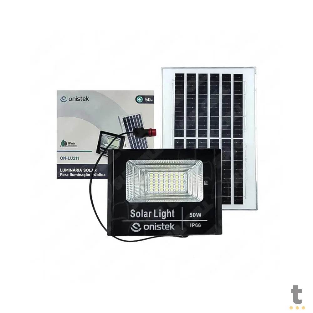 Luminária Led C/ Painel de Carregamento Solar IP66 50W Onistek - ON-LU211 Truedata