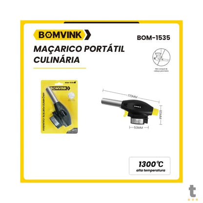 Maçarico Portátil BomVink Culinária Gourmet - BOM-1535 Truedata