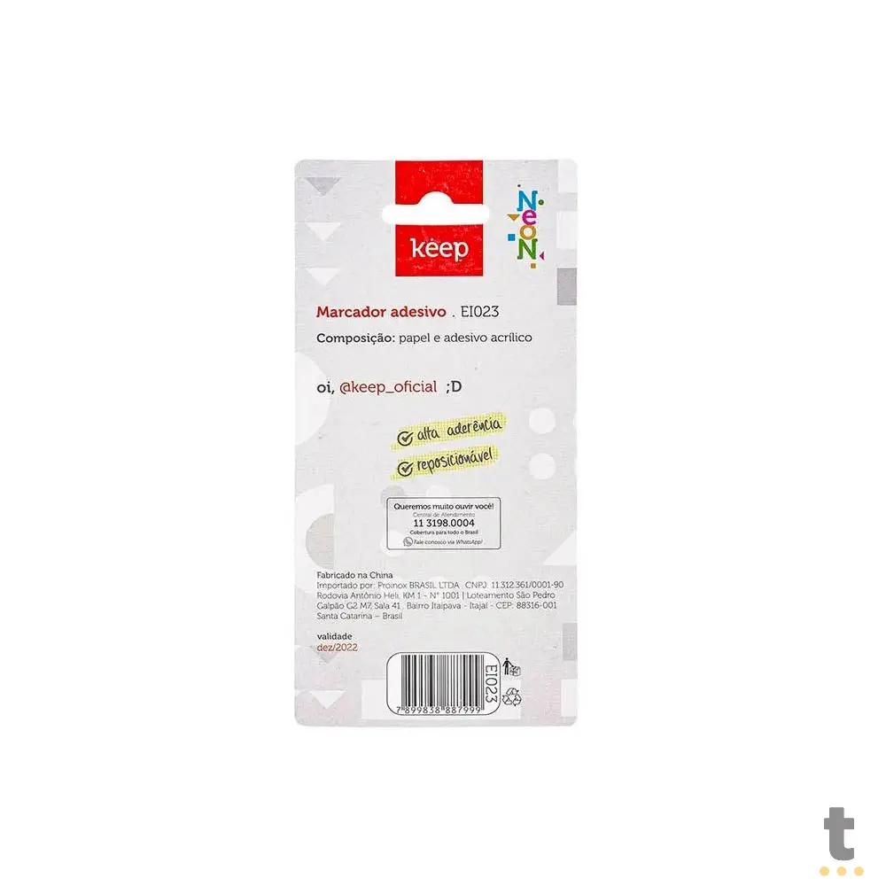 Marcador de Página Flag Pop-Up 12x45mm 5 Cores Neon 100 Folhas Keep - EI023 Truedata