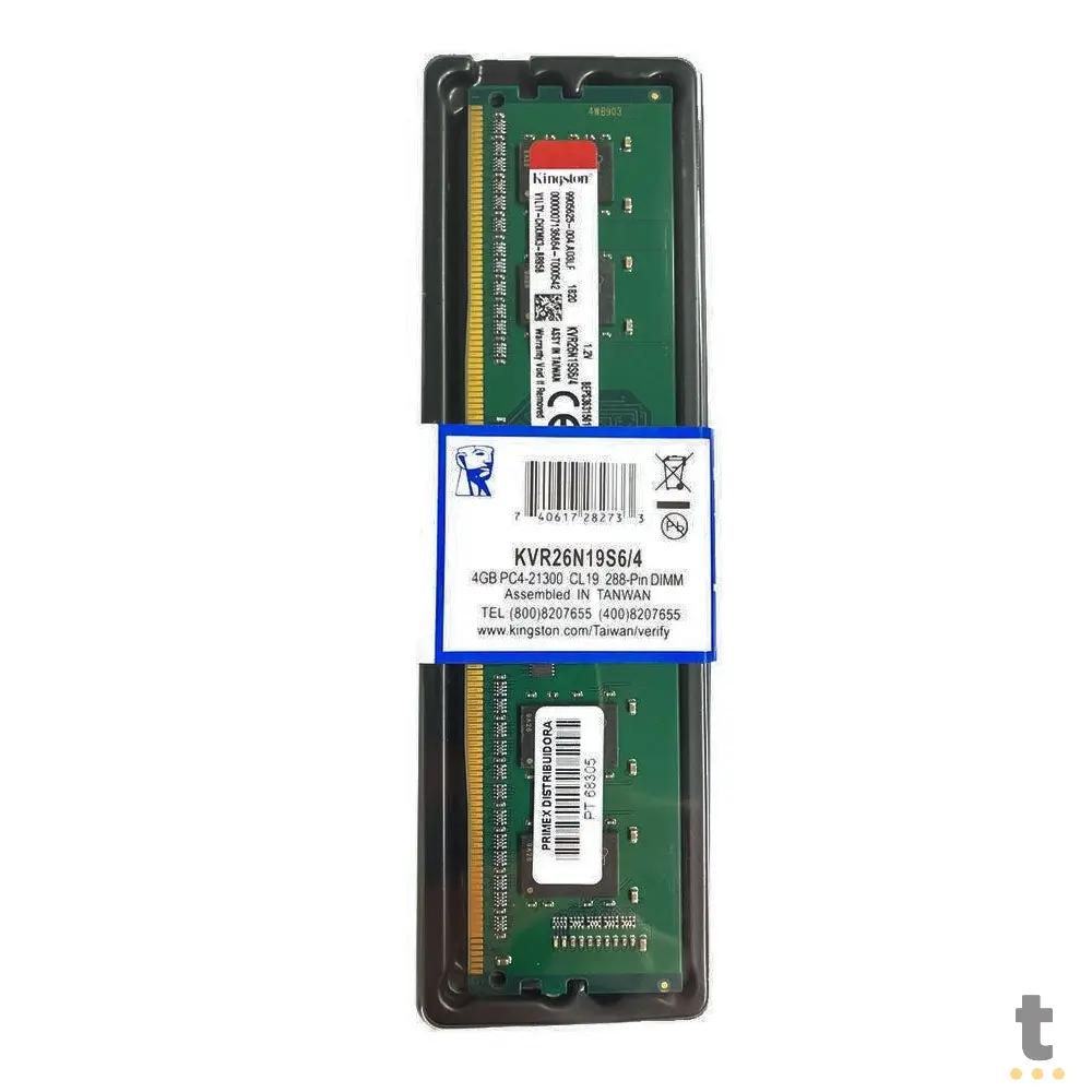 Memoria Ddr4 4gb 2666mhz Kingston KVR26N19S6/4 Truedata