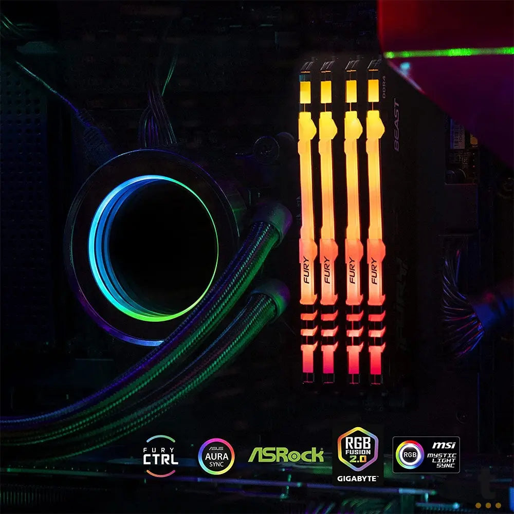Memoria Ddr4 8gb 3200mhz Kingston Fury Beast RGB - KF432C16BBA/8 Truedata