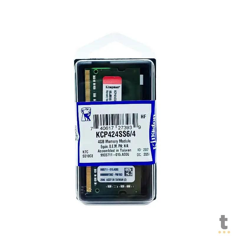 Memória Para Notebook Ddr4 4gb 2400mhs Kingston KCP424SS6/4 4gb Truedata