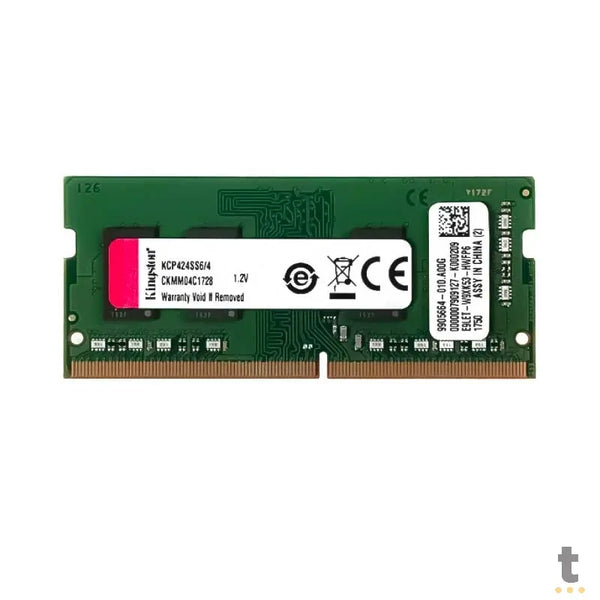 Memória Para Notebook Ddr4 4gb 2400mhs Kingston KCP424SS6/4 4gb