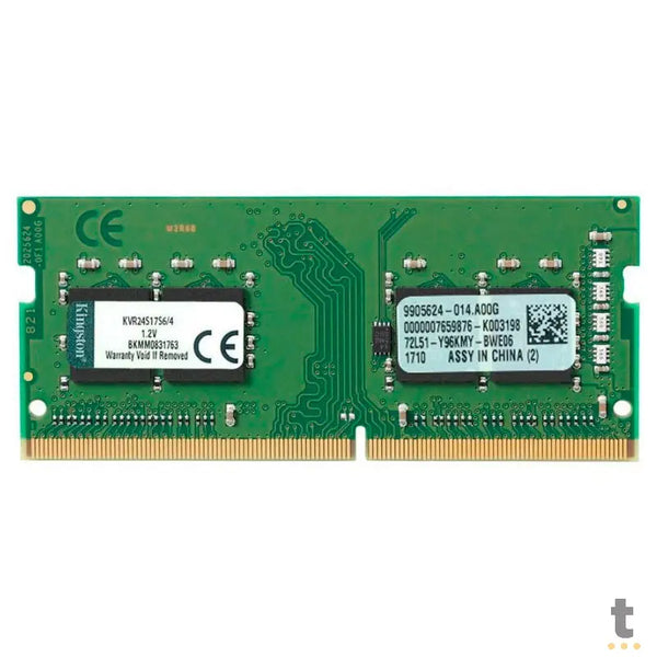 Memória Para Notebook Ddr4 4gb 2400mhs Kingston Kvr24s17s6/4 4gb