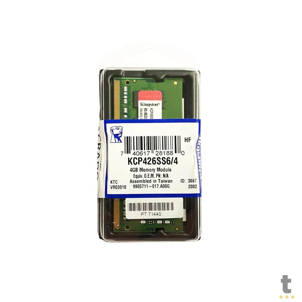 Memória Para Notebook Ddr4 4gb 2666mhz Kingston KCP426SS6/4 Truedata