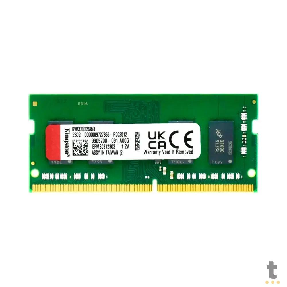 Memória Para Notebook Ddr4 8gb 3200mhz 1.2v Kingston - KVR32S22S8/8 Truedata
