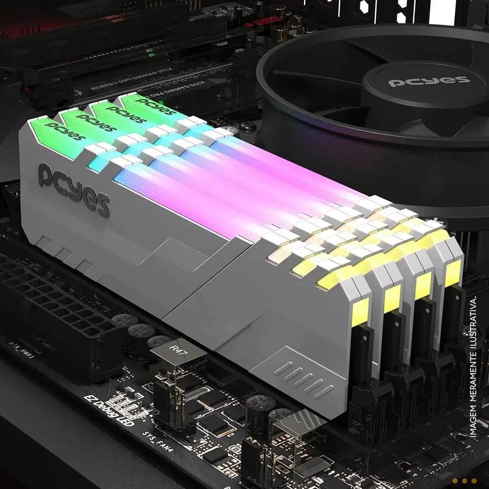 Memoria para Desktop DDR4 16gb 3200mhz PCYes Gamer Udimm Branca C/ RGB - PM163200D4WR Truedata