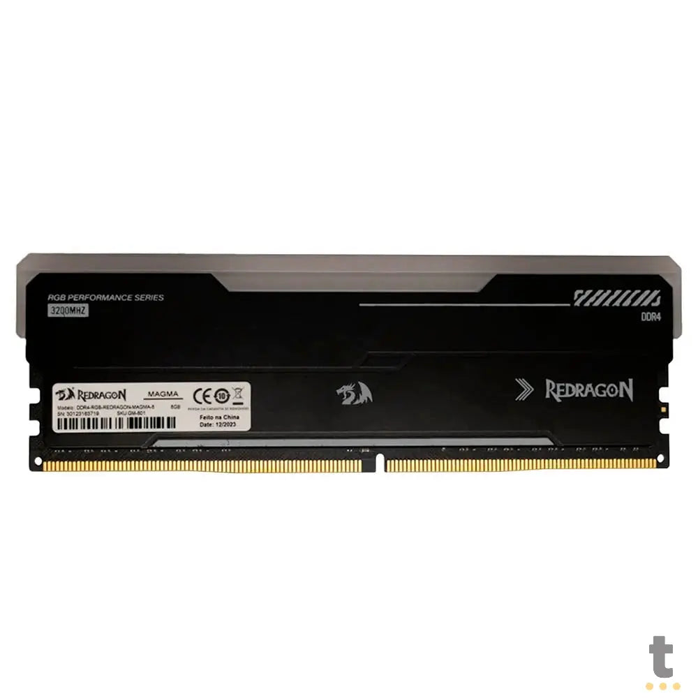 Memoria para Desktop DDR4 8gb 3200mhz Cl16 Redragon Magma RGB - GM-801 Truedata