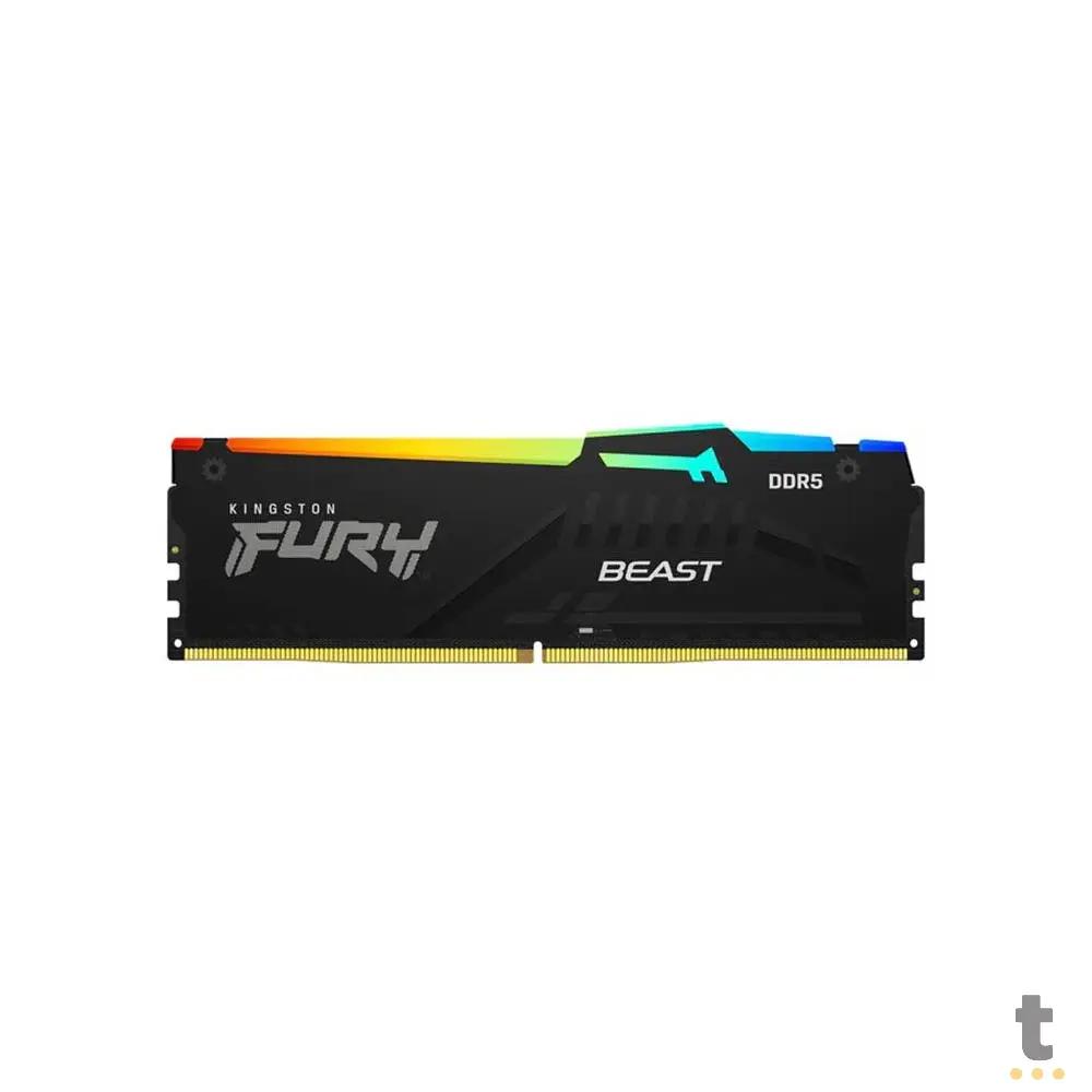 Memoria para Desktop DDR5 Gamer 16gb 5600mhz Kingston Fury Beast Black RGB - KF556C40BBA-16 Truedata