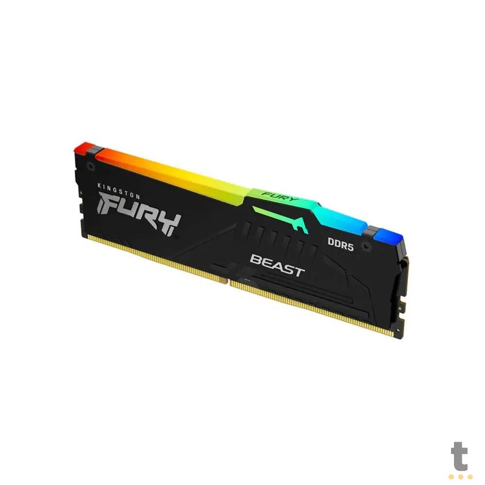 Memoria para Desktop DDR5 Gamer 16gb 5600mhz Kingston Fury Beast Black RGB - KF556C40BBA-16 Truedata
