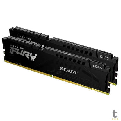 Memoria para Desktop DDR5 Gamer 32gb (Pack C/ 2 Pentes 16Gb) 5600Mhz Kingston Fury Beast Black - KF552C40BBK2-32 Truedata
