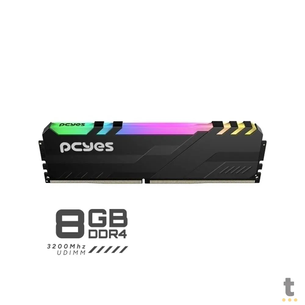 Memoria para Desktop Ddr4 8gb 3200mhz PCYes Gamer Udimm Preta C/ RGB - PM083200D4BR Truedata