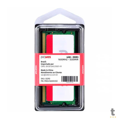 Memoria para Notebook Ddr3 4gb 1600Mhz PCYes - PM041600D3SO