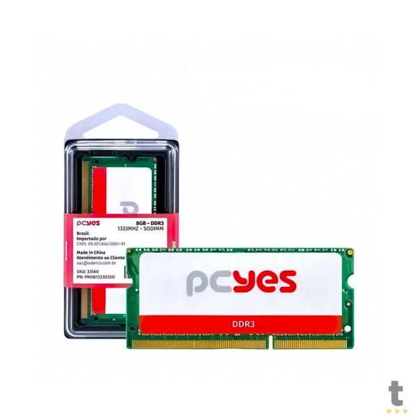 Memoria para Notebook Ddr3 8gb 1333Mhz PCYes - PM081333D3SO