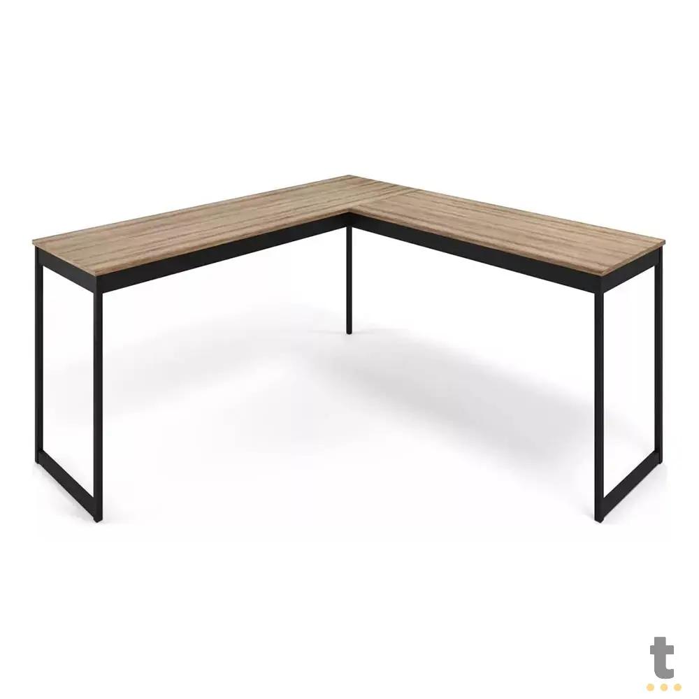 Mesa Em L Industrial De Canto em Ferro E Madeira E-led Truedata