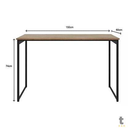 Mesa Escrivaninha Industrial Diretor Ferro E Madeira Vintage 150x60cm Truedata