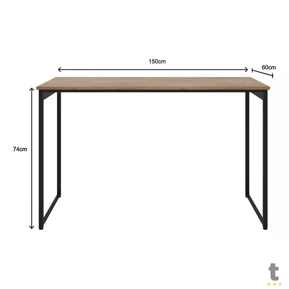 Mesa Escrivaninha Industrial Diretor Ferro E Madeira Vintage 150x60cm Truedata