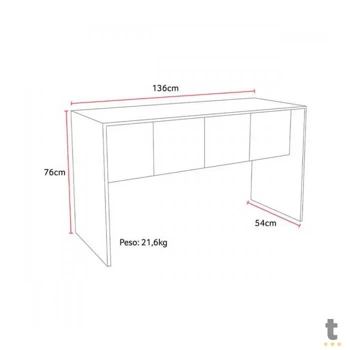 Mesa para Computador MDP/MDF 136cm Branco Fosco Multilaser - EI075 Truedata