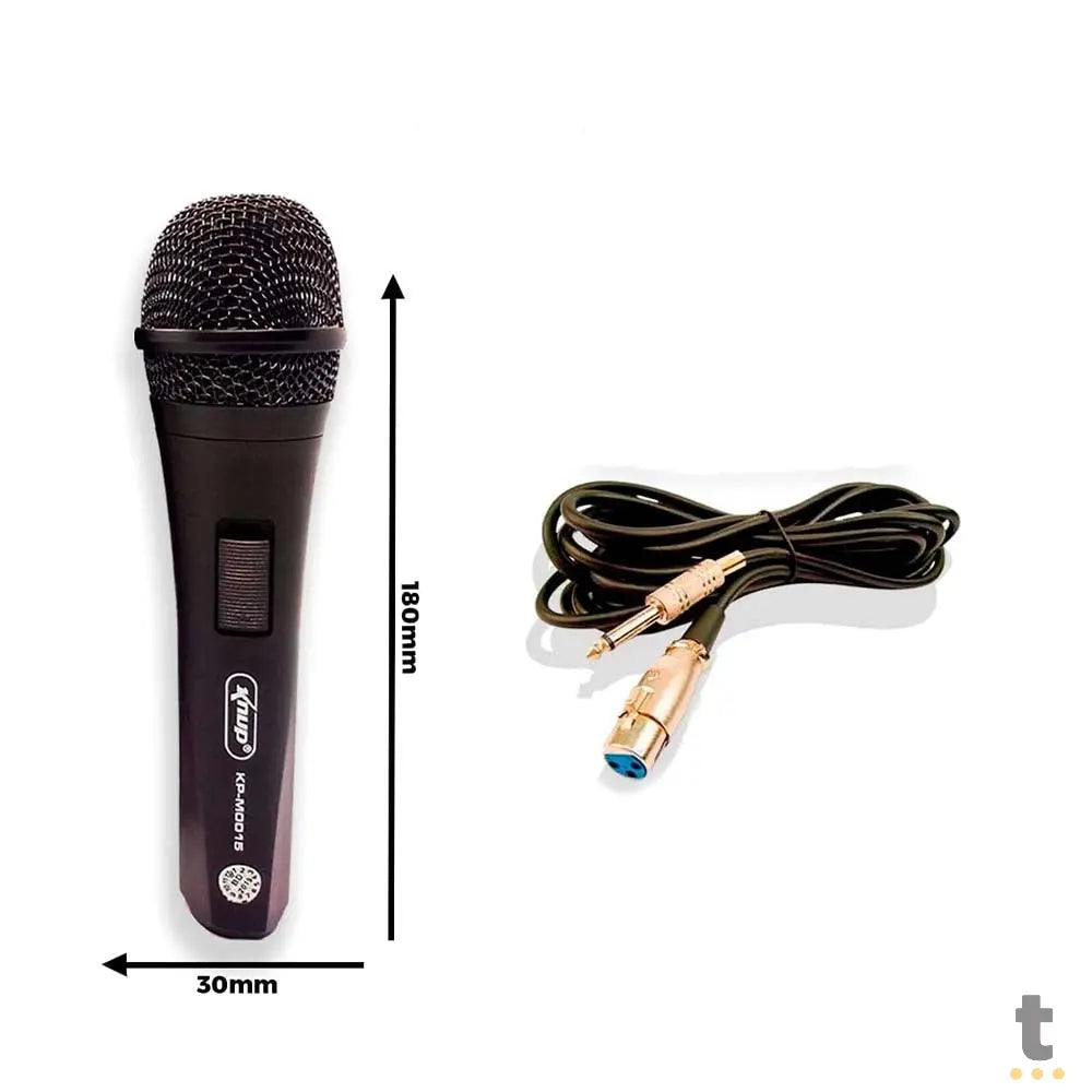 Microfone Com Fio Dinâmico Alta Definição Knup Kp-M0015 Truedata