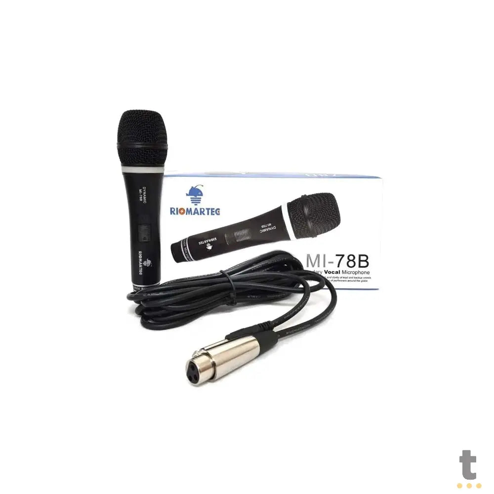 Microfone Com Fio Dinâmico Riomartec MI-78B Truedata