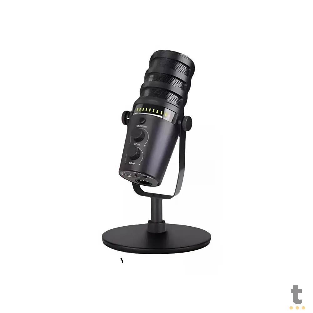 Microfone Condensador Para Gravação / Lives Tomate XLR USB C/ Suporte de Mesa - MT-1080R Truedata