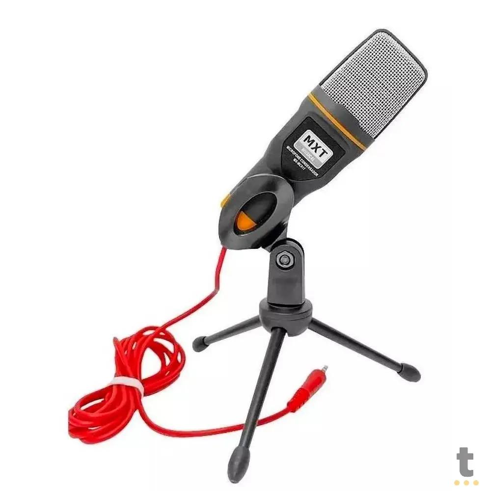 Microfone Condensador de Mesa Com Suporte Tripé P2 Riomartec - MO-00999 Truedata