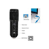 Microfone Estúdio Condensador De Mesa C/ Tripé Para Computador Knup USB - Kp-M0023 Truedata