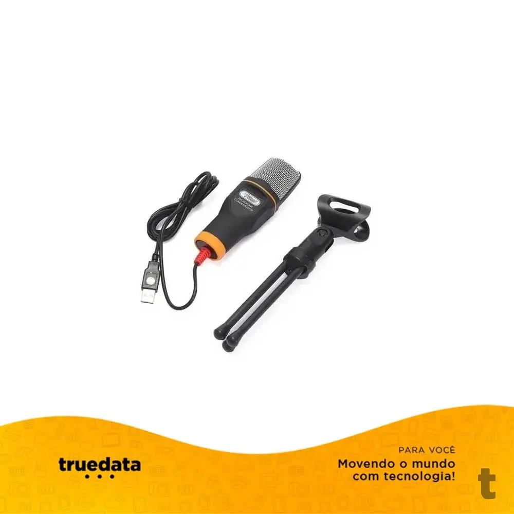 Microfone Para Computador Com Suporte Micro Condensador Tomate MT-021 USB Preto Truedata