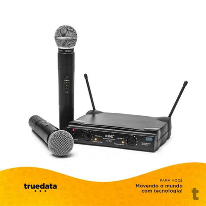 Microfone Profissional Sem Fio Lelong Le-906 Duplo Truedata