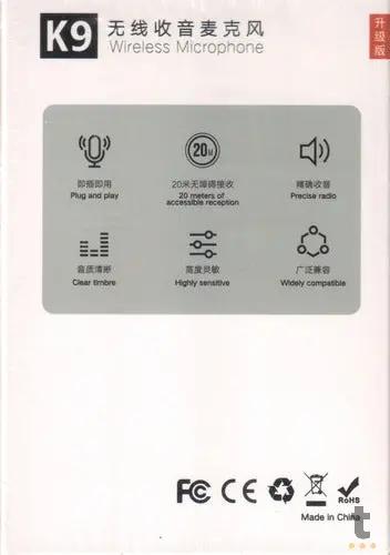 Microfone Sem Fio C/ 2 Microfones Wireless Lapela Tipo C K9 Truedata