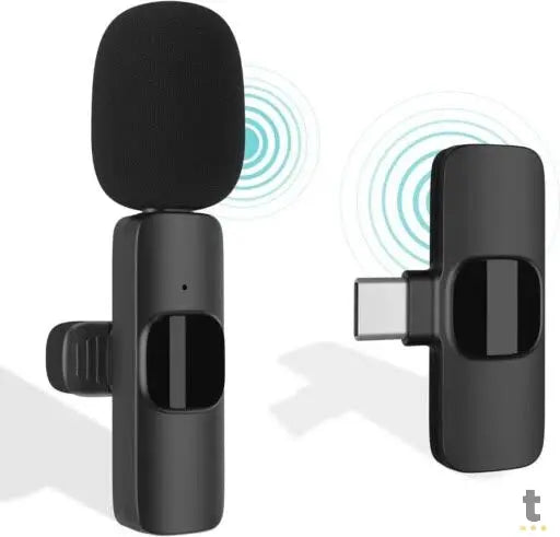 Microfone Sem Fio C/ 2 Microfones Wireless Lapela Tipo C K9 Truedata