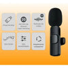 Microfone Sem Fio C/ 2 Microfones Wireless Lapela Tipo C K9 Truedata