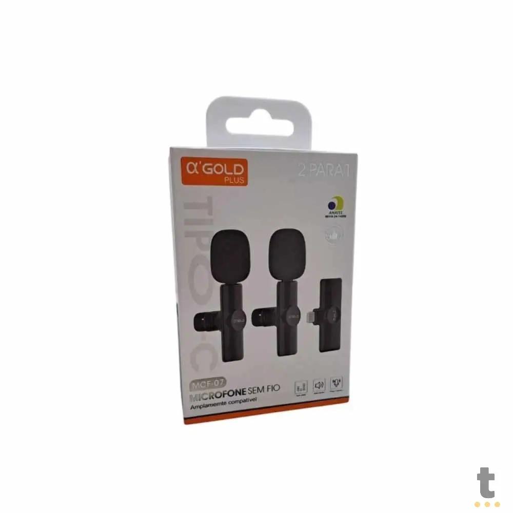 Microfone Sem Fio Duplo Wireless Lapela Tipo C - MCF-07 Truedata