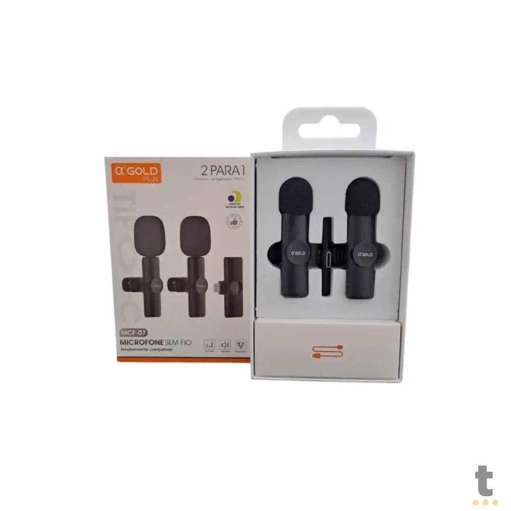 Microfone Sem Fio Duplo Wireless Lapela Tipo C - MCF-07 Truedata