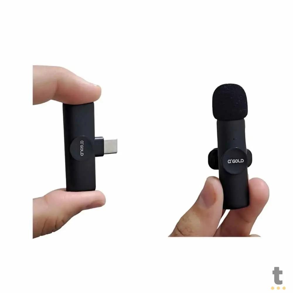 Microfone Sem Fio Duplo Wireless Lapela Tipo C - MCF-07 Truedata