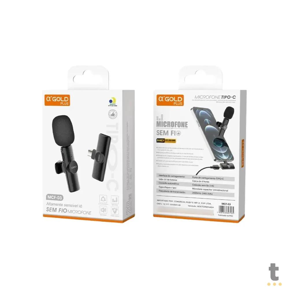 Microfone Sem Fio Wireless Lapela Lightning aGold - MCF-02 Truedata