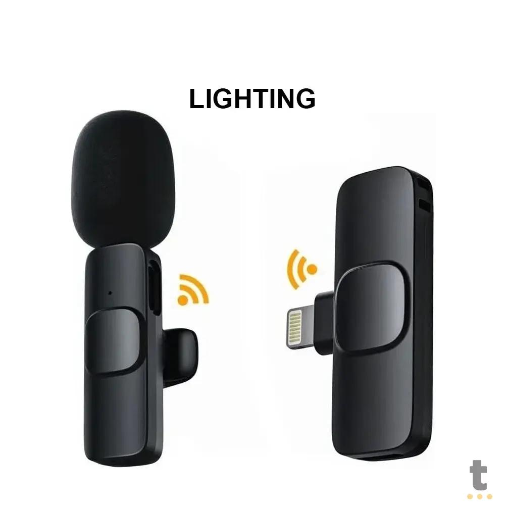 Microfone Sem Fio Wireless Lapela Lightning p/ Iphone - F1 Truedata