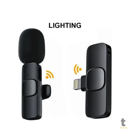 Microfone Sem Fio Wireless Lapela Lightning p/ Iphone - F1 Truedata