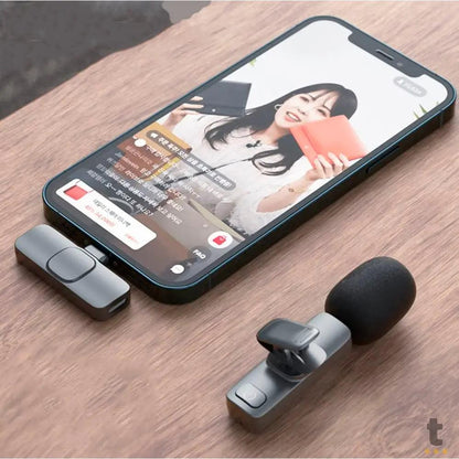 Microfone Sem Fio Wireless Lapela Lightning p/ Iphone - F1 Truedata