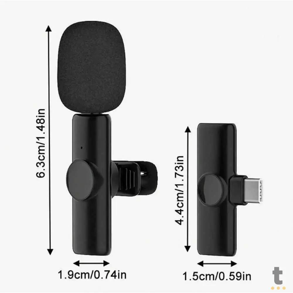 Microfone Sem Fio Wireless Lapela Tipo C - MCF-03 Truedata